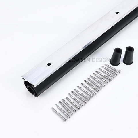 Bowsen universal seal shown with aluminum retainer for flat-bottom doors