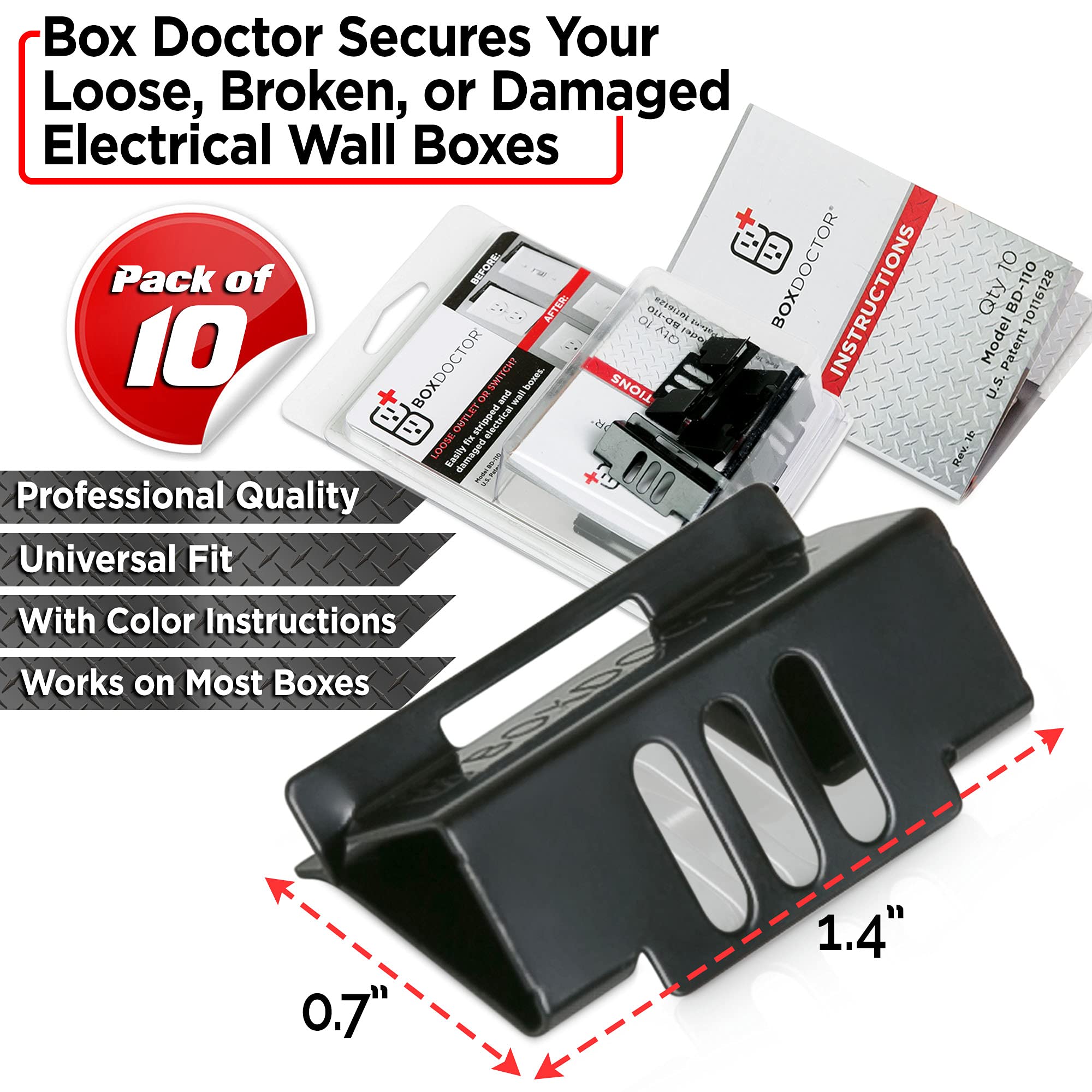 Box Doctor Repair Clips packaging clearly displays contents and setup guide.