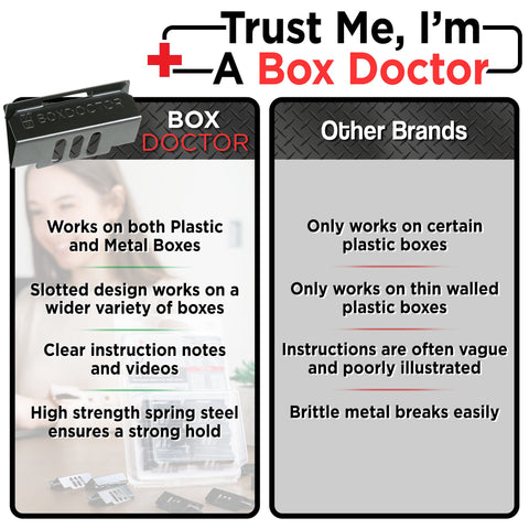 Box Doctor Repair Clips step-by-step instructions guide quick installation.