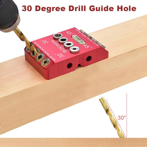 BOXmime portable drill guide with L-clamp offers safe, hands-free drilling.