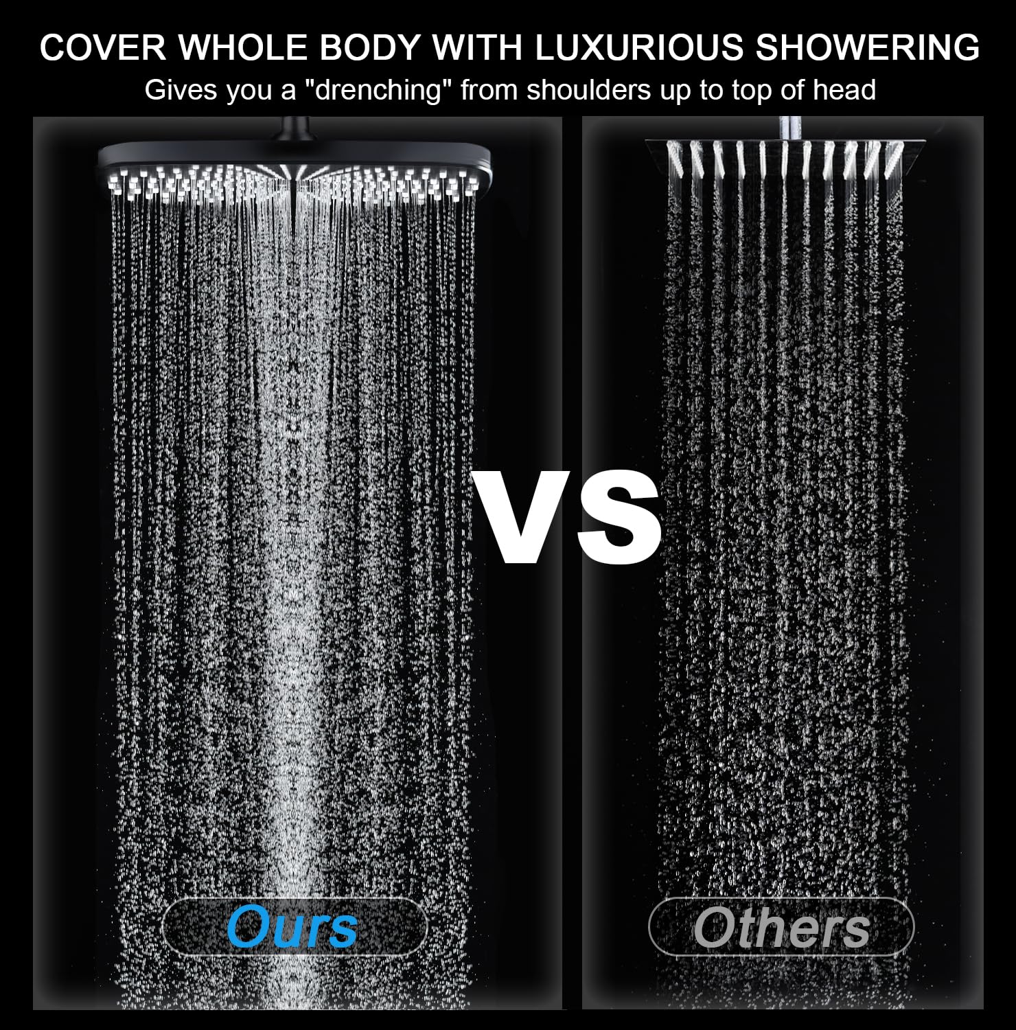 BOZYBO dual shower head switch for quick flow change