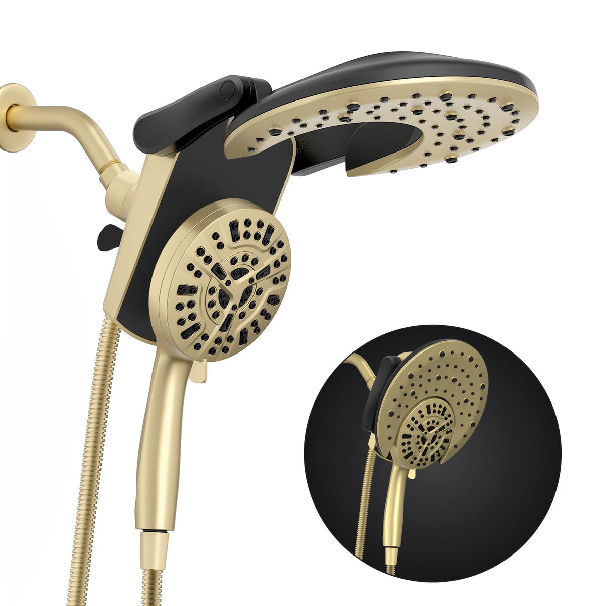 BOZYBO foldable rain shower head delivering spa-like rainfall