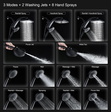 BOZYBO handheld spray with 10 settings for versatile showering