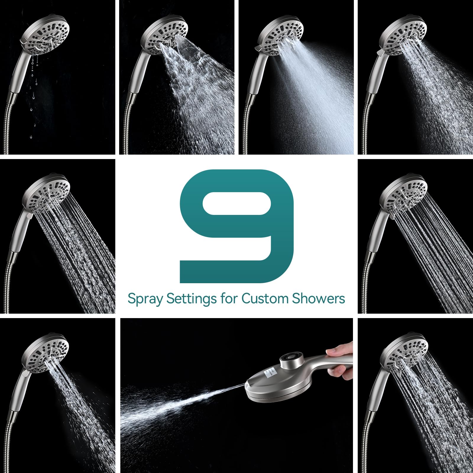 BOZYBO magnetic-docking-attachment keeps shower head secure for easy hands-free use.