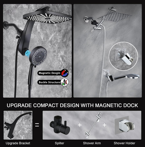 BOZYBO patented dual-head design with water-saving flow switch