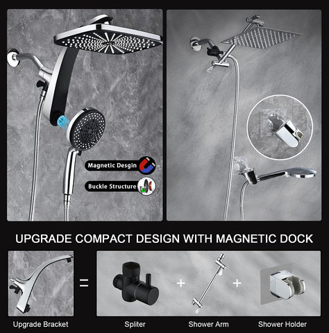 BOZYBO patented dual shower head enables seamless switching between modes.