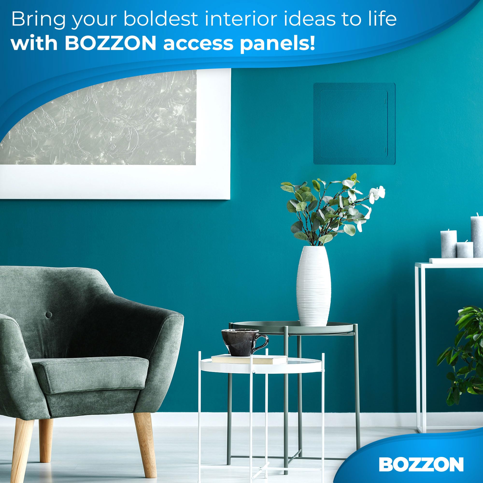 Bozzon access panel drywall 12x12 flush-mount option for a barely-there finish.