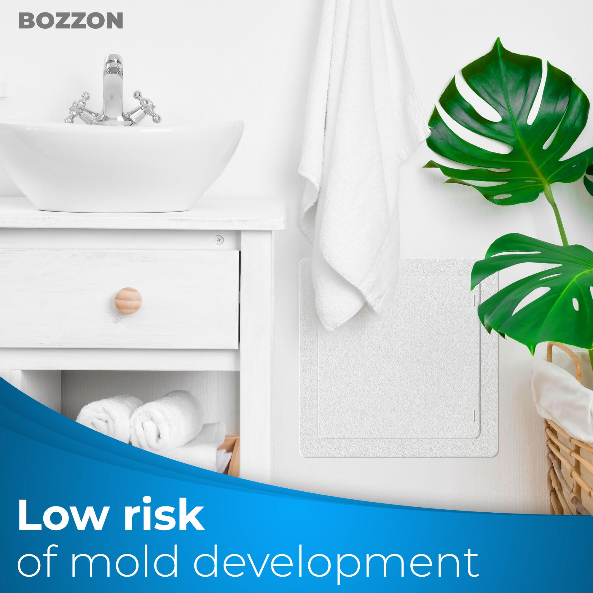 Bozzon access panel drywall 12x12 water-repellent design ideal for damp spaces like bathrooms.