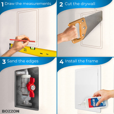 BOZZON drywall access panel open door for easy utility access