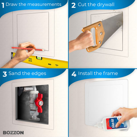 Bozzon wall installation guide panel showing easy, tool-friendly mounting.