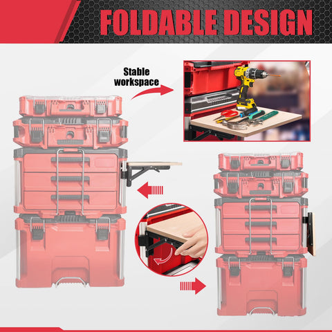 Folded profile shows compact storage for the table when not in use.