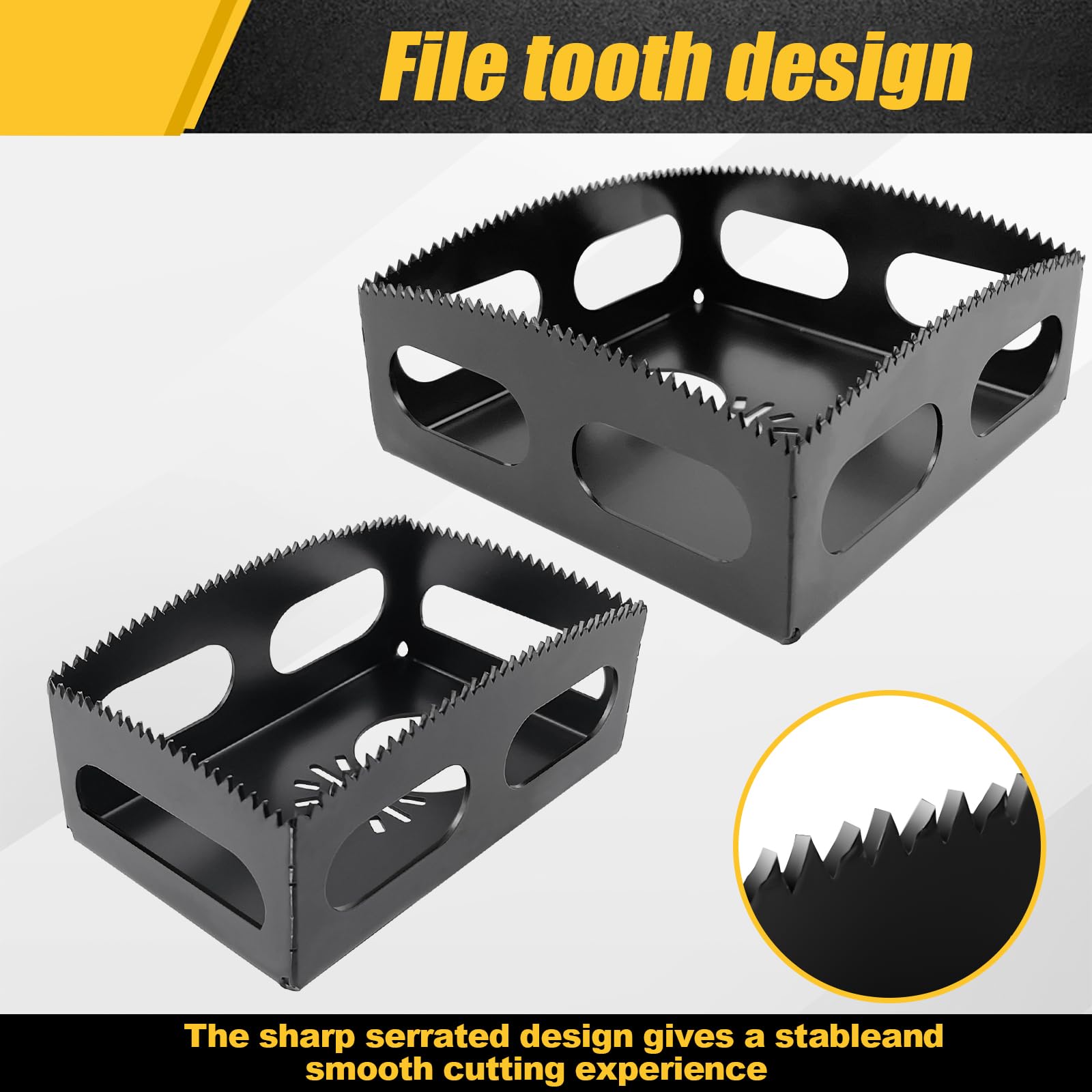BPOPO outlet box cutting tool in drywall with sharp serrated blade.