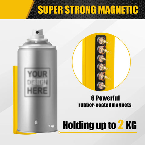 BPOPO rubber-coated magnets in action securing cans on a metal surface.