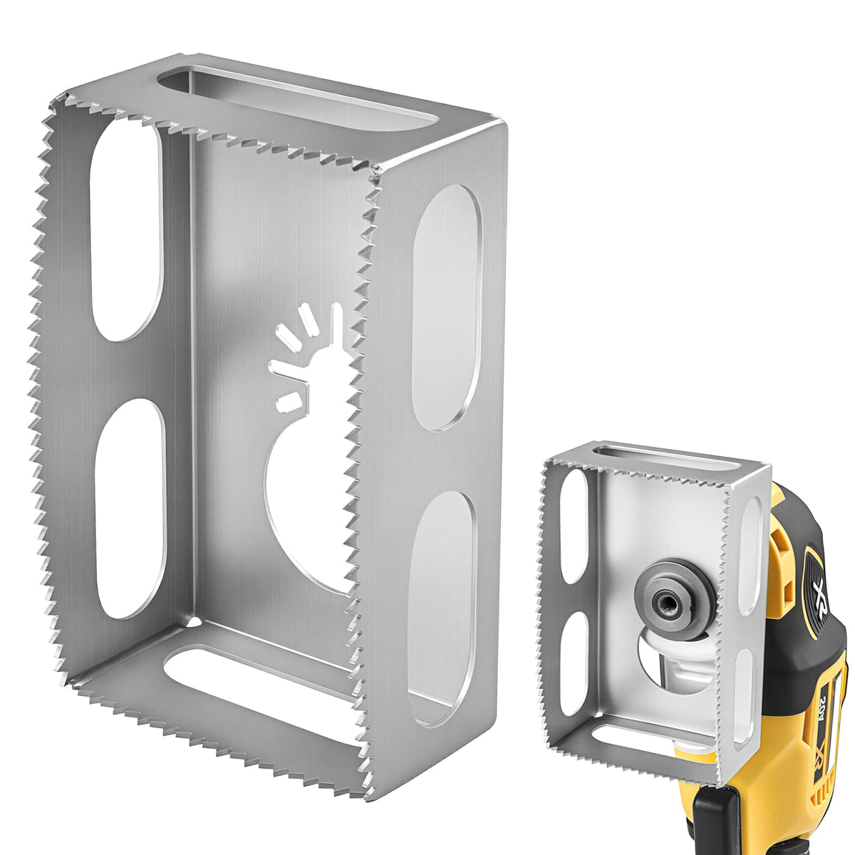 BPOPO square slot cutter for Dewalt 20V creates precise outlet box openings.