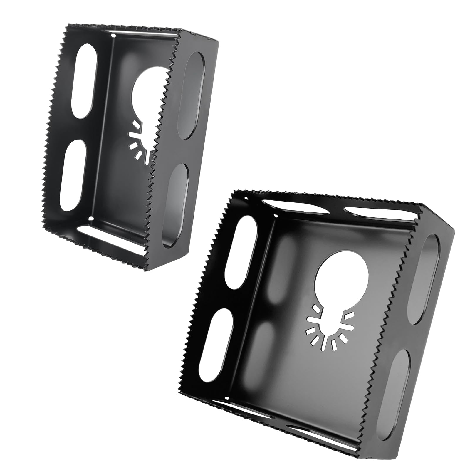 BPOPO square slot cutter pair for Dewalt and Milwaukee tools enabling fast outlet box cuts.