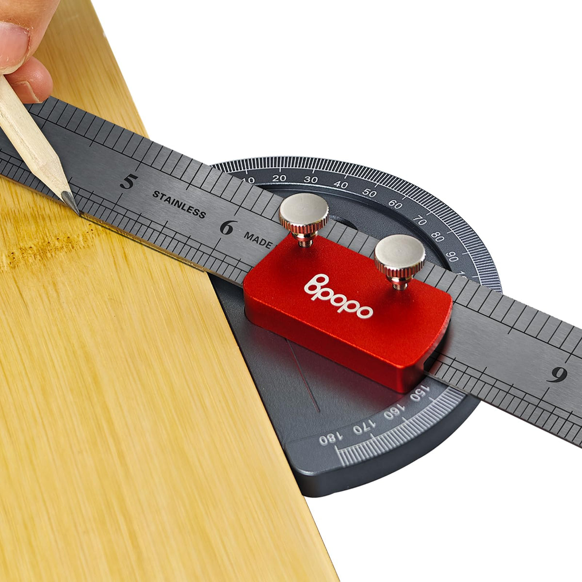 BPOPO Upgrade Angle Protractor with ruler included for precise 0–180° marking