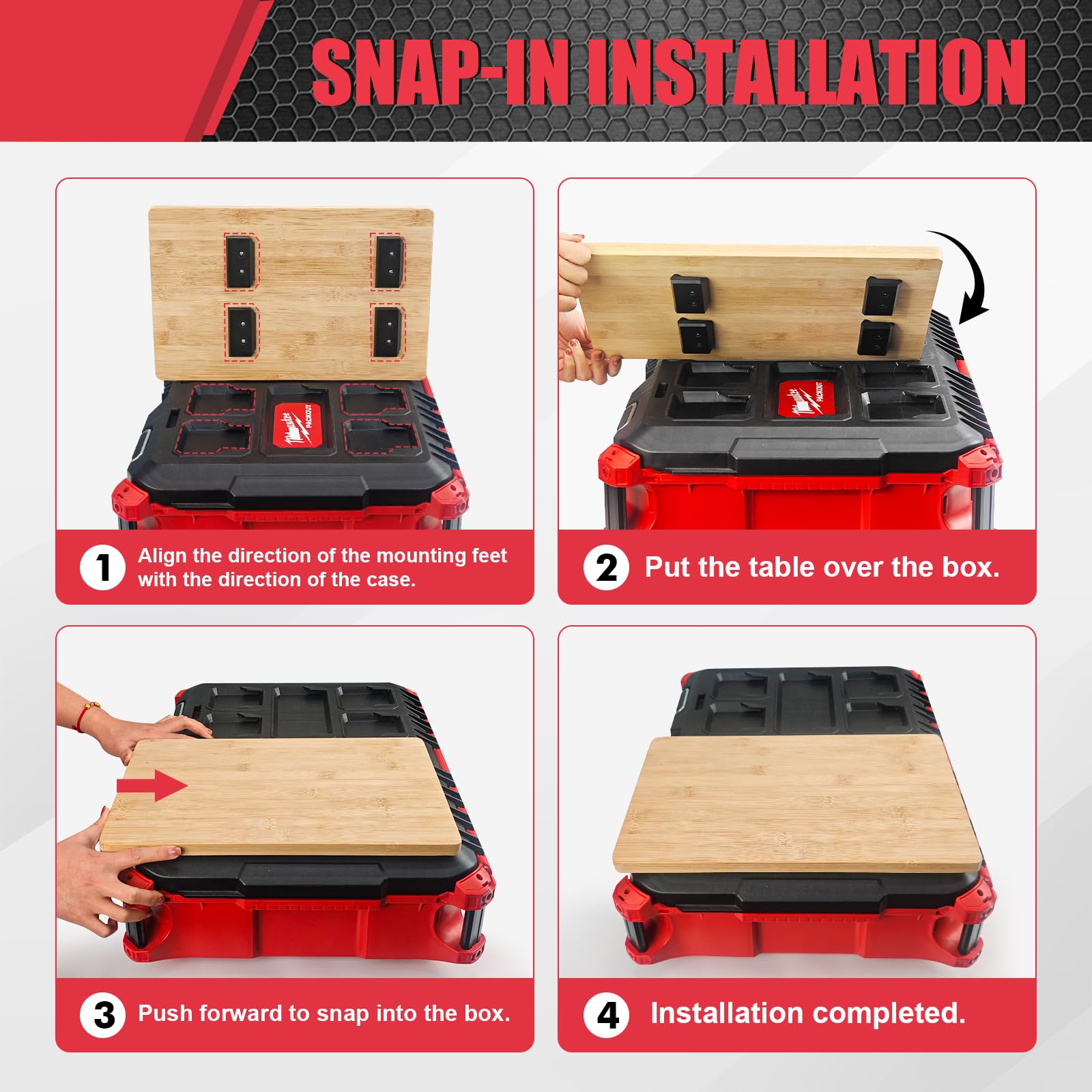 BPOPO wide Milwaukee Packout compatibility fits toolbox and rolling boxes.