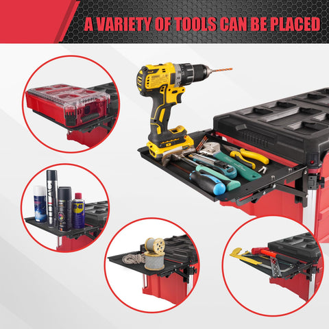 BPOPO workbench setup alongside Milwaukee Packout components
