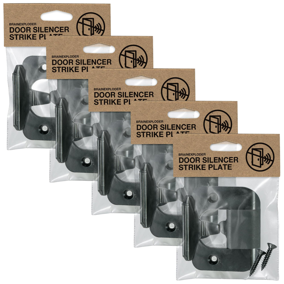 BrainExploder door silencer strike plate: flexible, durable design for quieter latches.