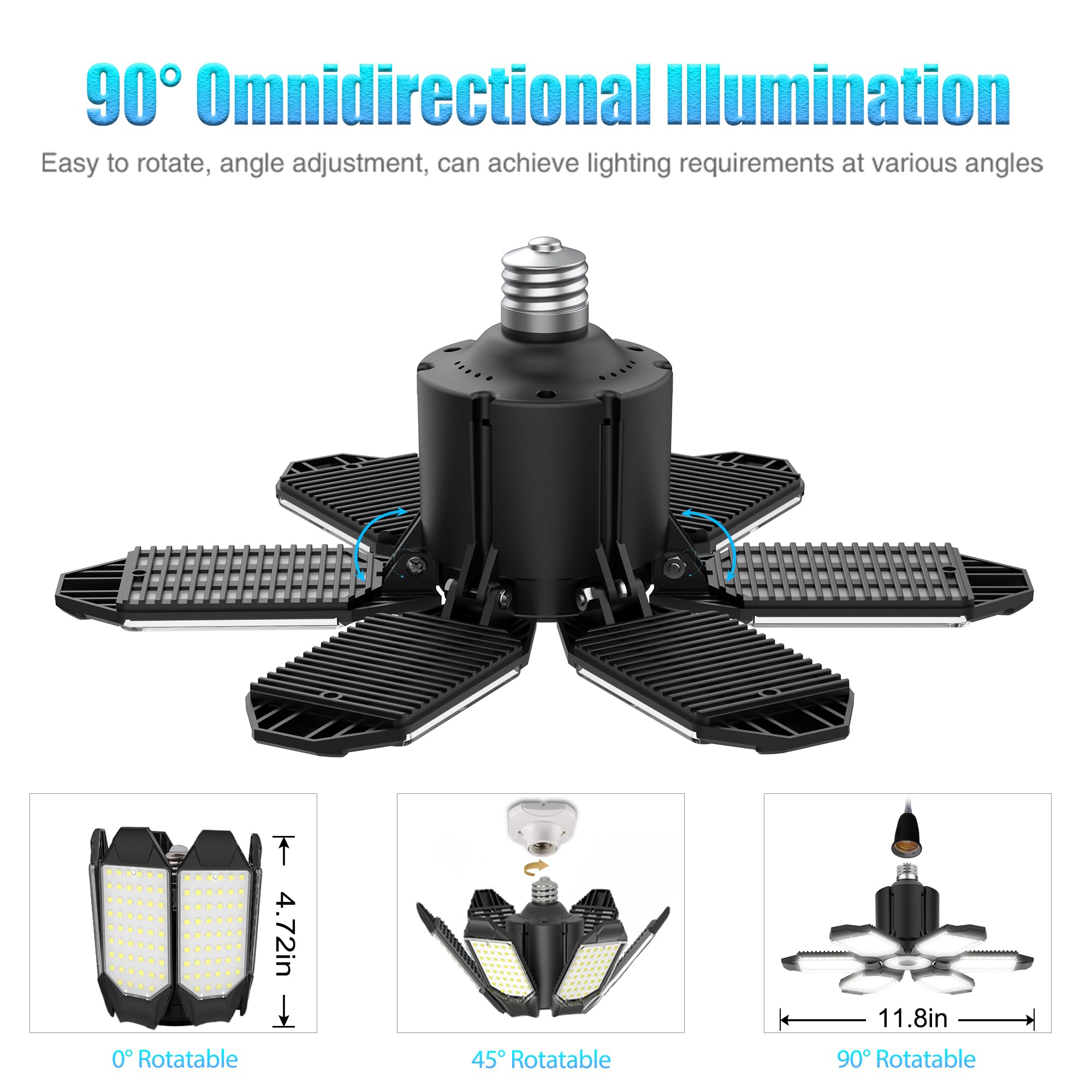 BRAINIAC LED garage light features durable heat-dissipation for long life.