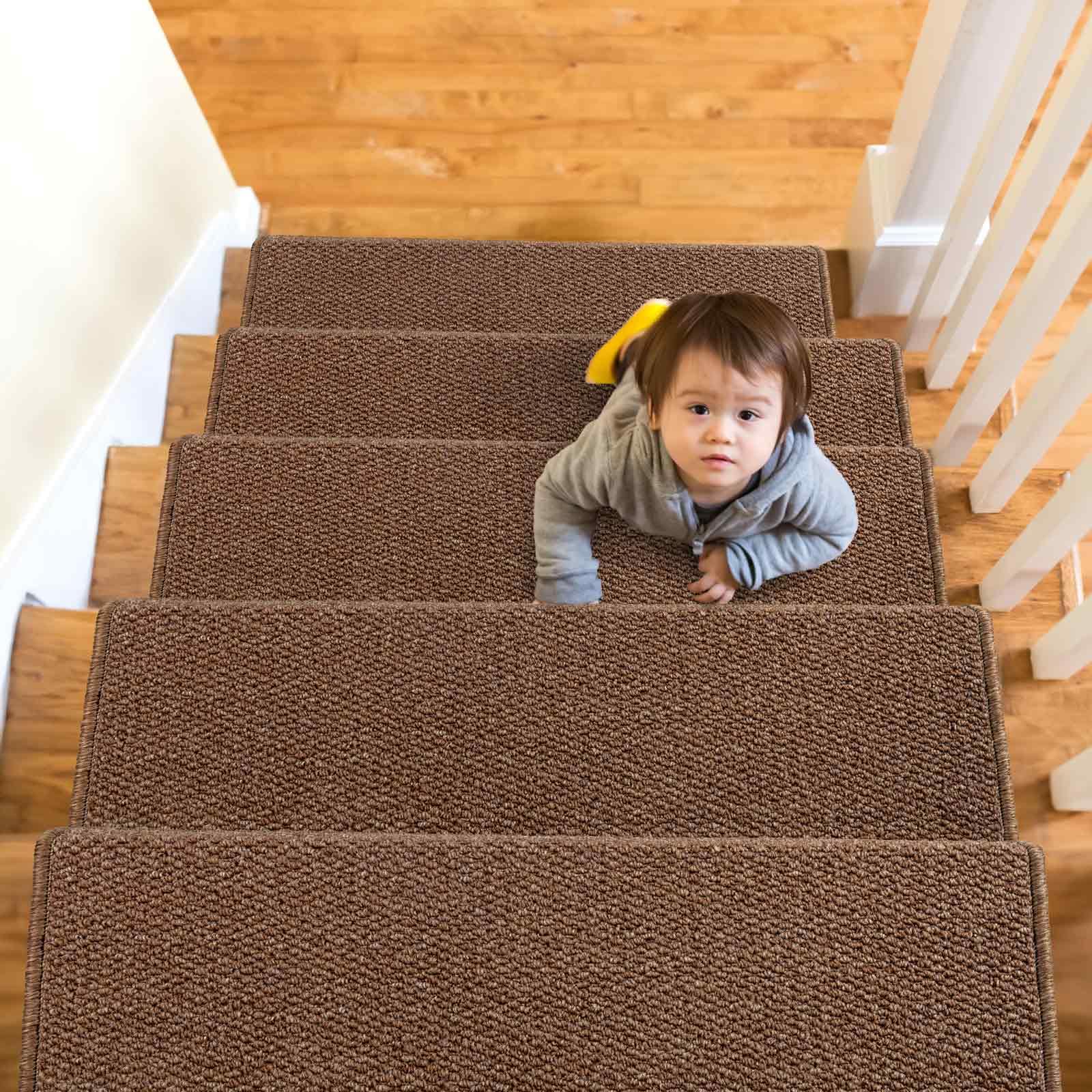 Brakki bullnose stair treads close-up, highlighting easy installation feature