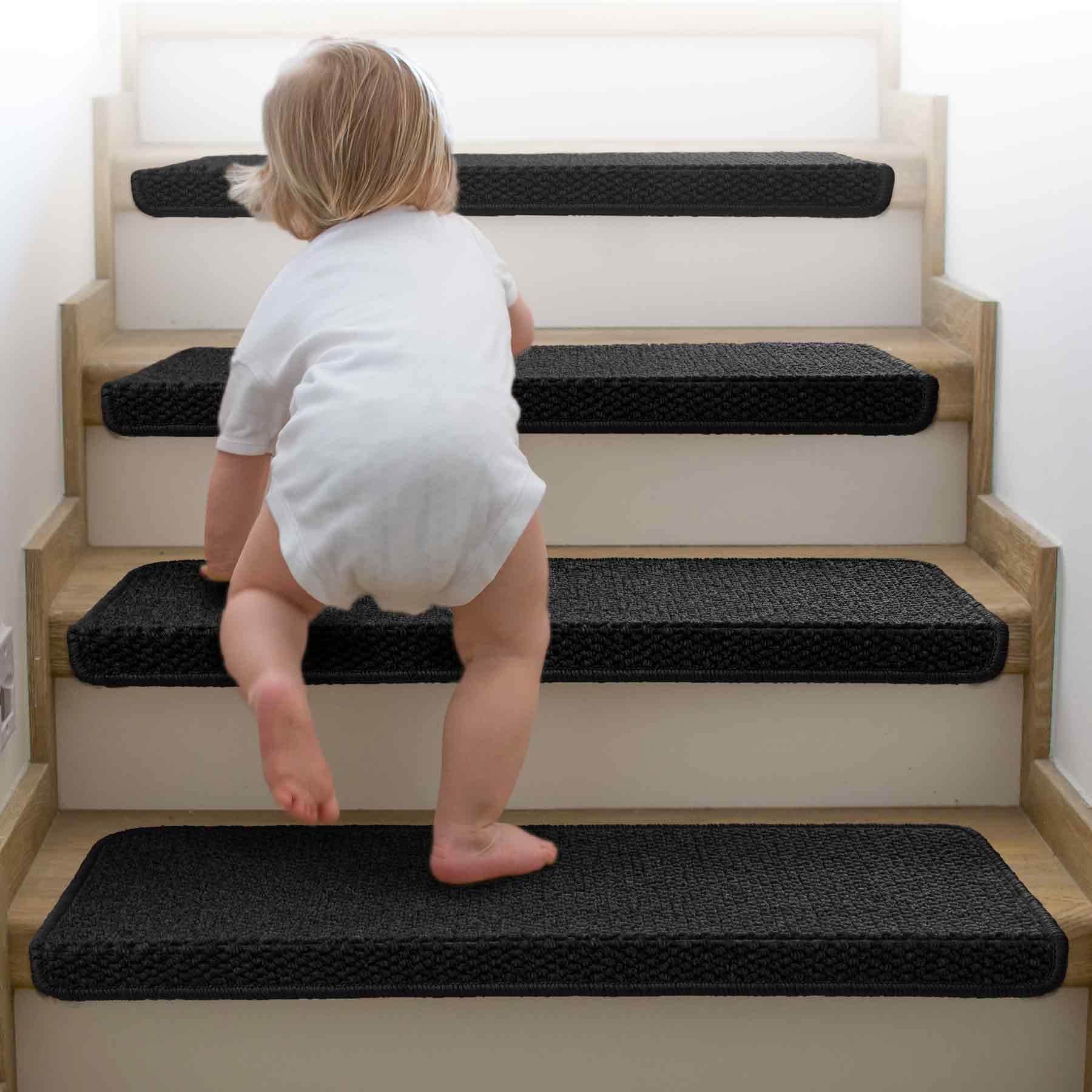 Brakki Bullnose stair treads protect stair edges during daily use.