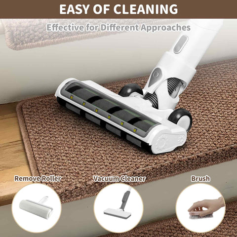 Brakki stair treads being cleaned, durable fiber material