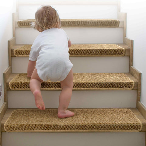 Brakki edge protection on stair edge close-up reduces wear
