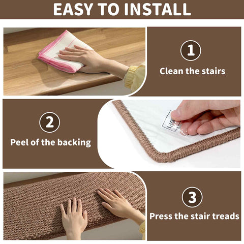 Brakki non-slip stair treads on marble or wood steps for versatility