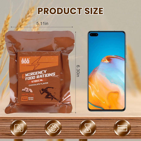 900 Emergency Food Bars Chocolate Hardtack ideal for trekking, camping, and boating emergencies.
