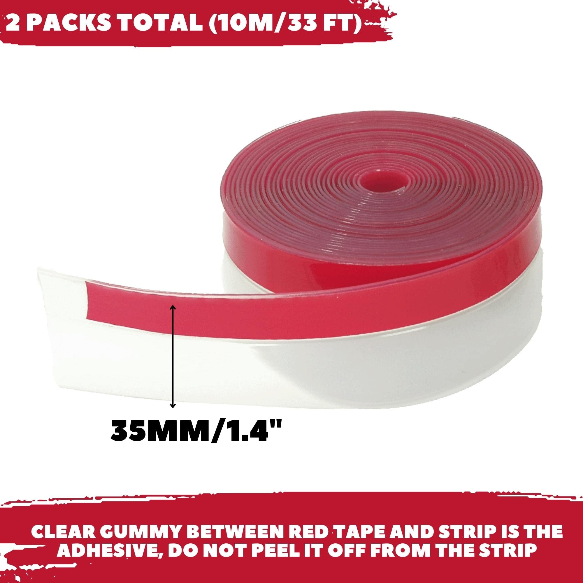 Brandzini Clear Weather Strip strong adhesive back for secure weather sealing.