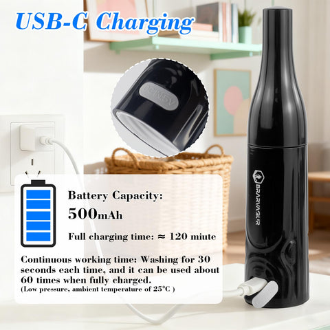 Brarvagur bidet with USB Type-C charging for quick top-ups