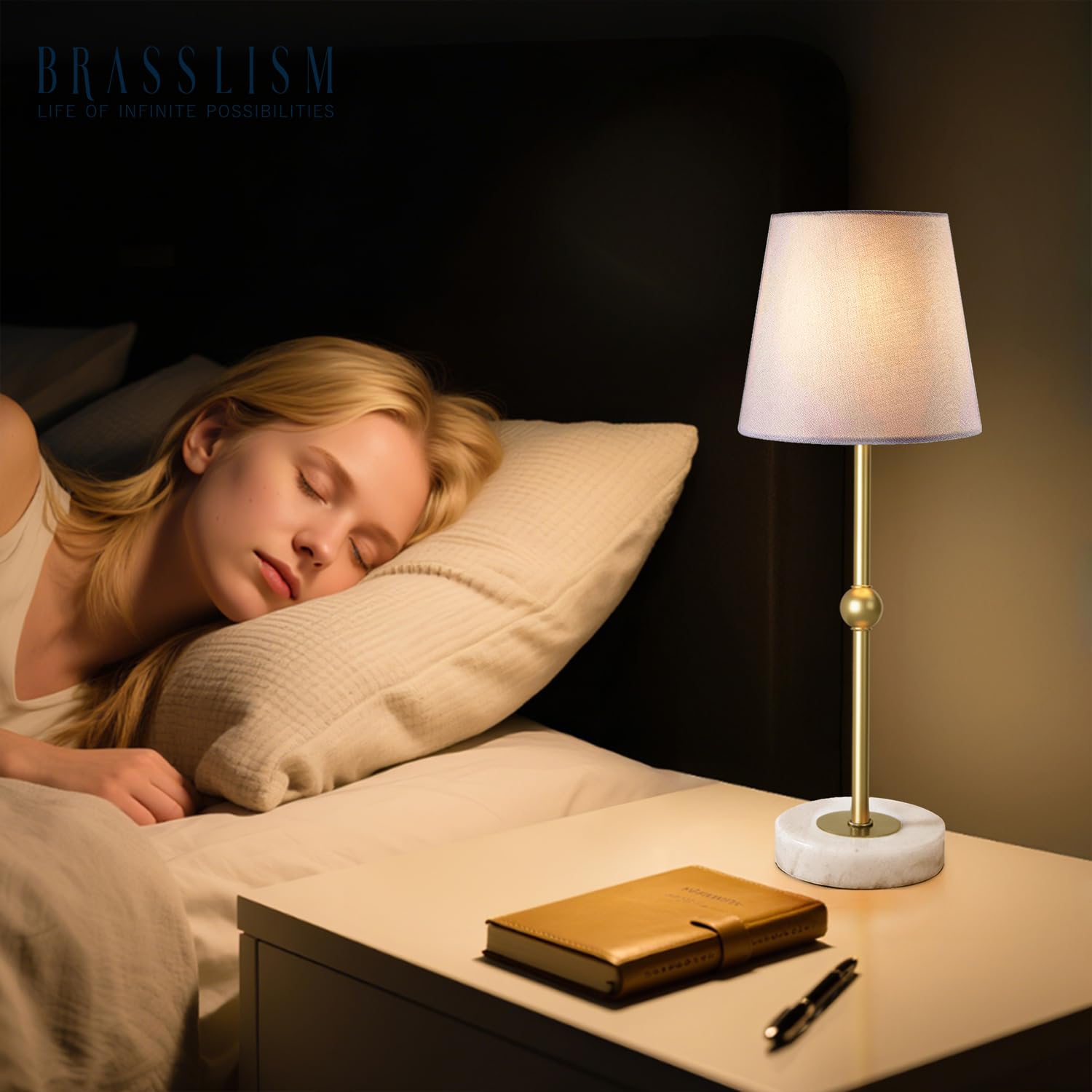 BRASSLISM brass-finish stem view for modern home desks