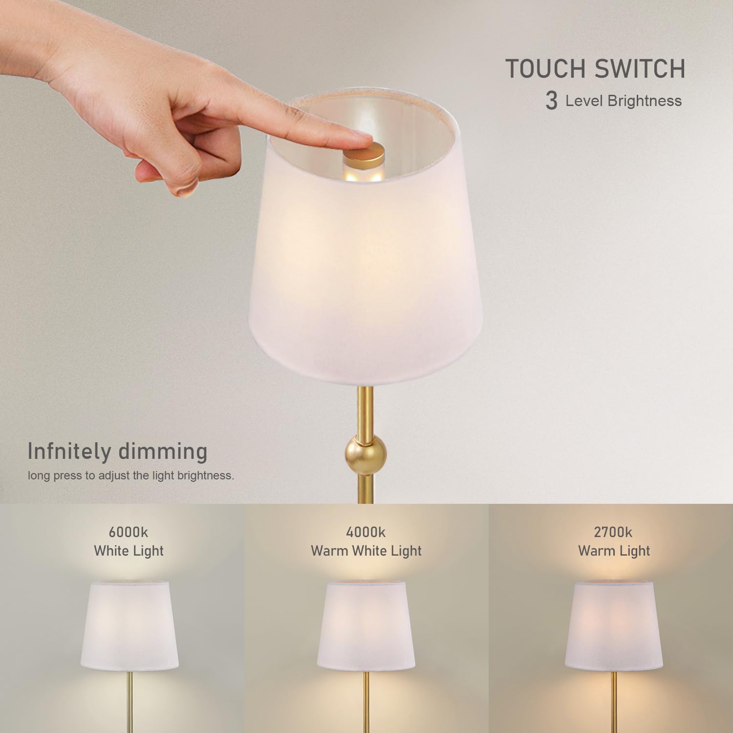 BRASSLISM compact 17.5-inch lamp on nightstand for small spaces