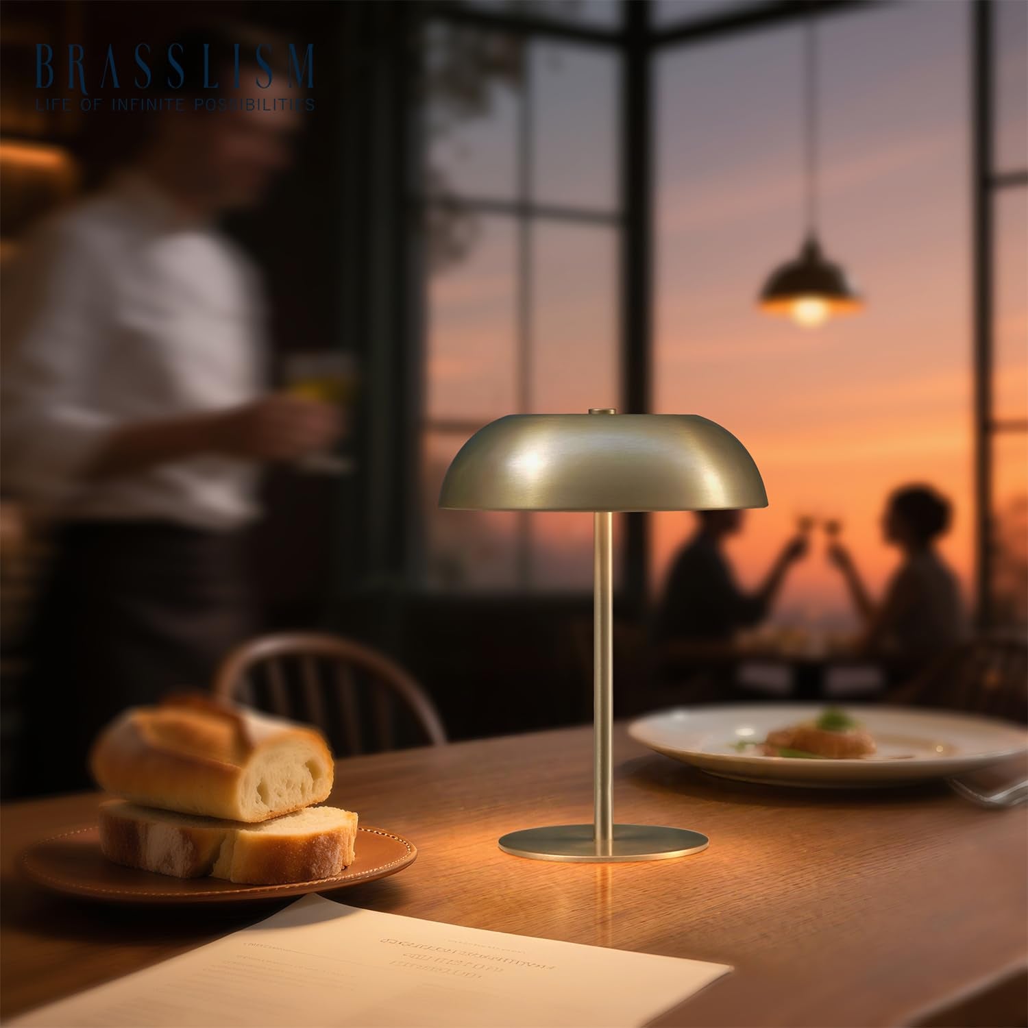 BRASSLISM lamp in dining room creates inviting mood for meals