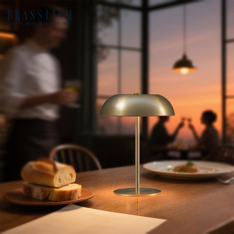 BRASSLISM lamp in dining room creates inviting mood for meals