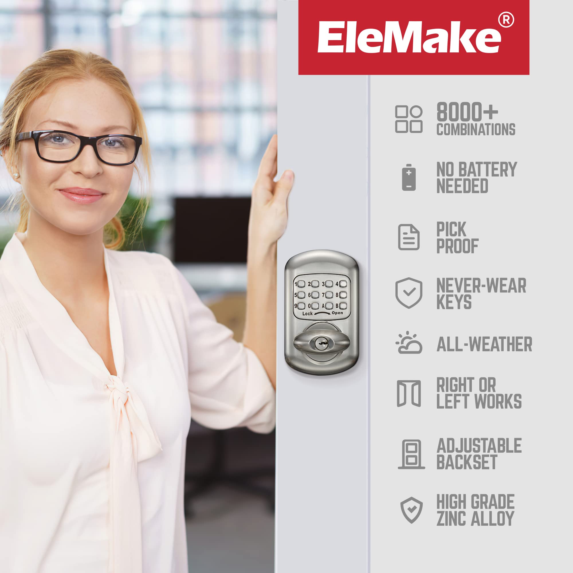Bravex easy install with pre-drilled holes enables quick mounting on standard doors