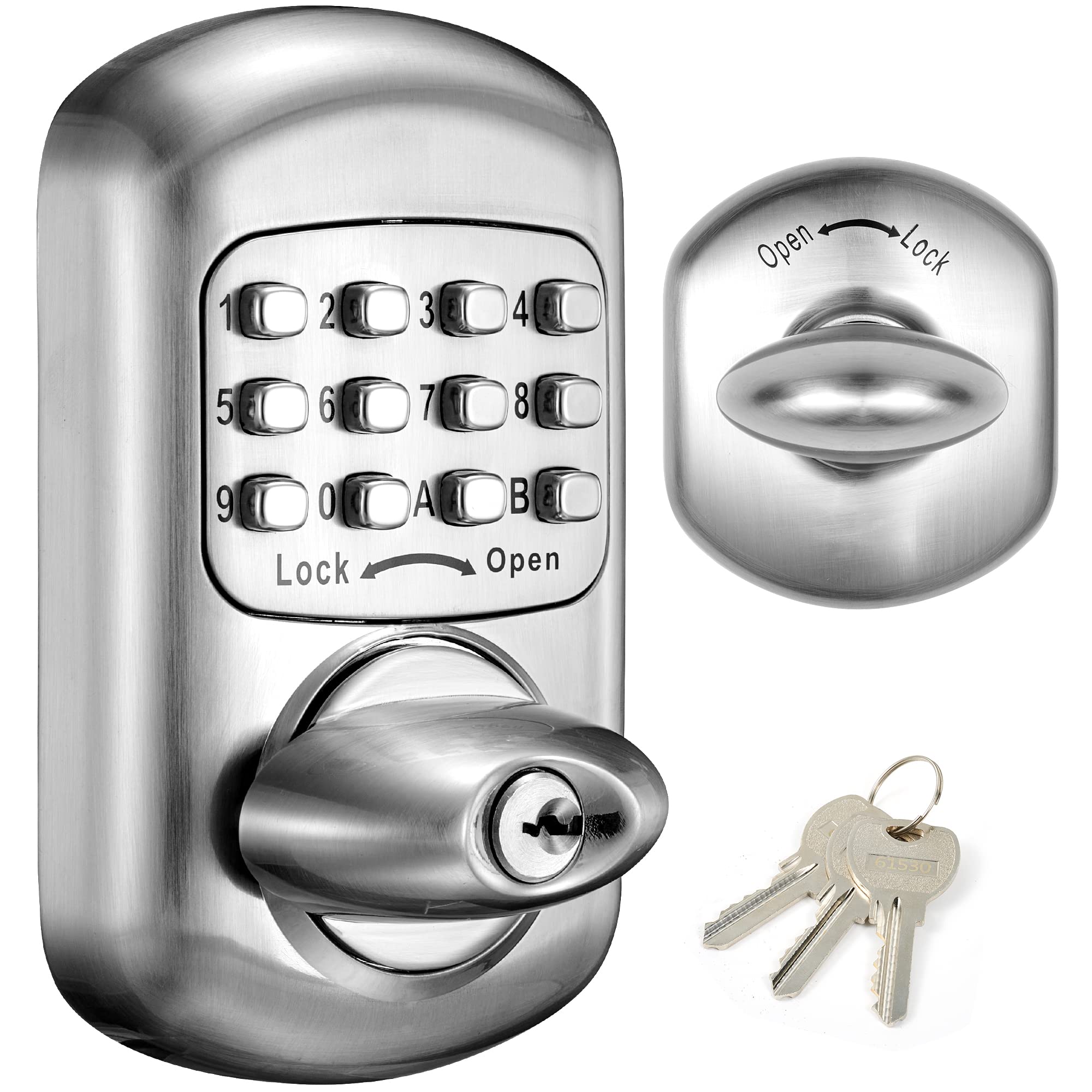 Bravex keyless deadbolt front view enables secure, convenient entry for modern doors