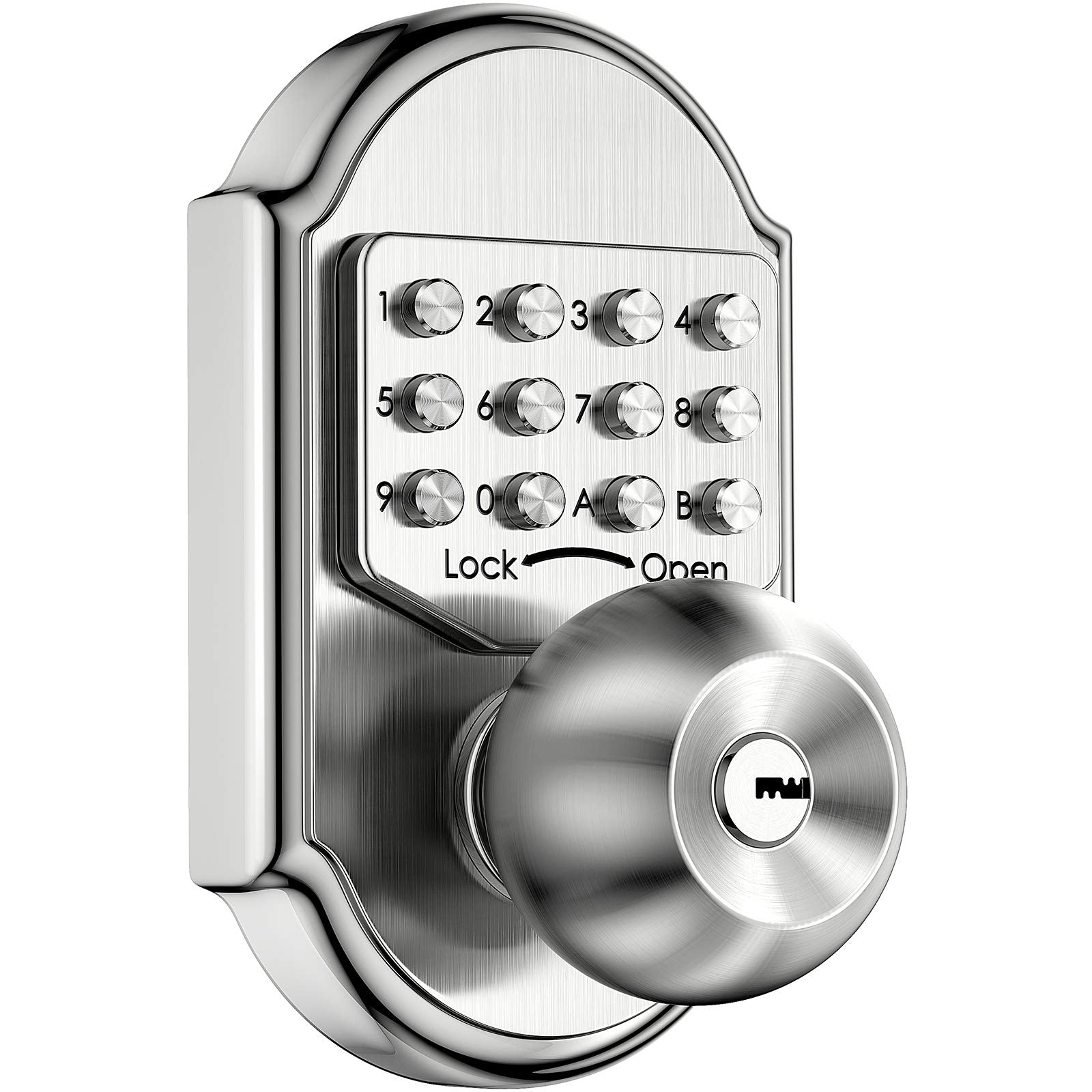 Bravex keyless entry keypad deadbolt front view shows durable 304 stainless steel and reliable security.