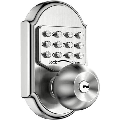 Bravex keyless entry keypad deadbolt front view shows durable 304 stainless steel and reliable security.