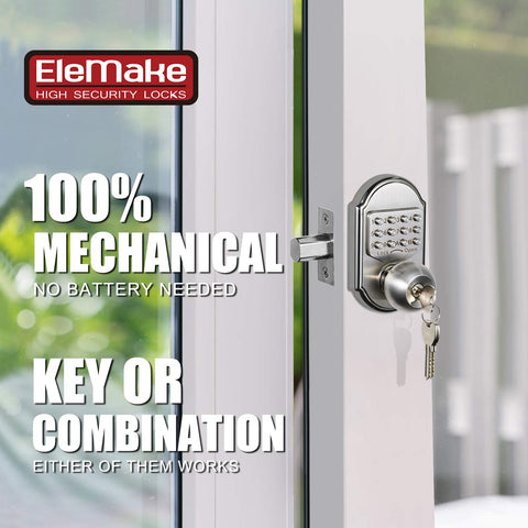 Bravex keyless entry keypad deadbolt side profile highlights slim form and easy installation.