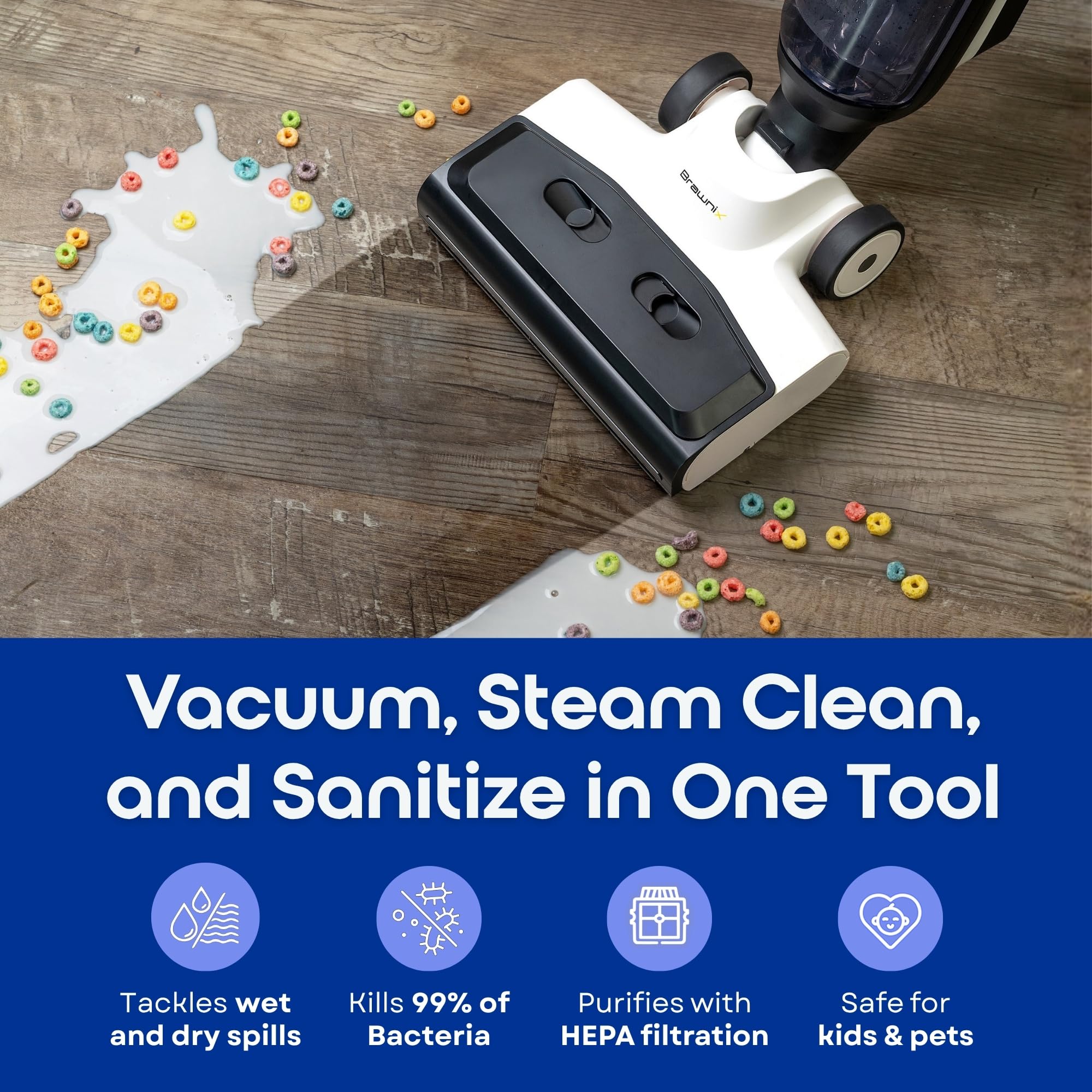 BRAWNIX flat scraper clears debris for a clean brush after cleaning.