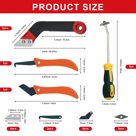 Breeker two tile grout saws with six extra blades for faster removal.
