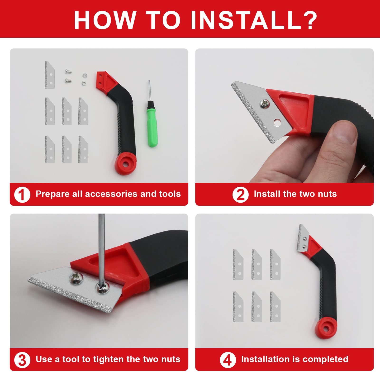 Breeker diamond-coated blades cut through tough grout with ease.