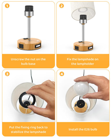 BREEKET bedside lamp USB-A port adds convenient charging options