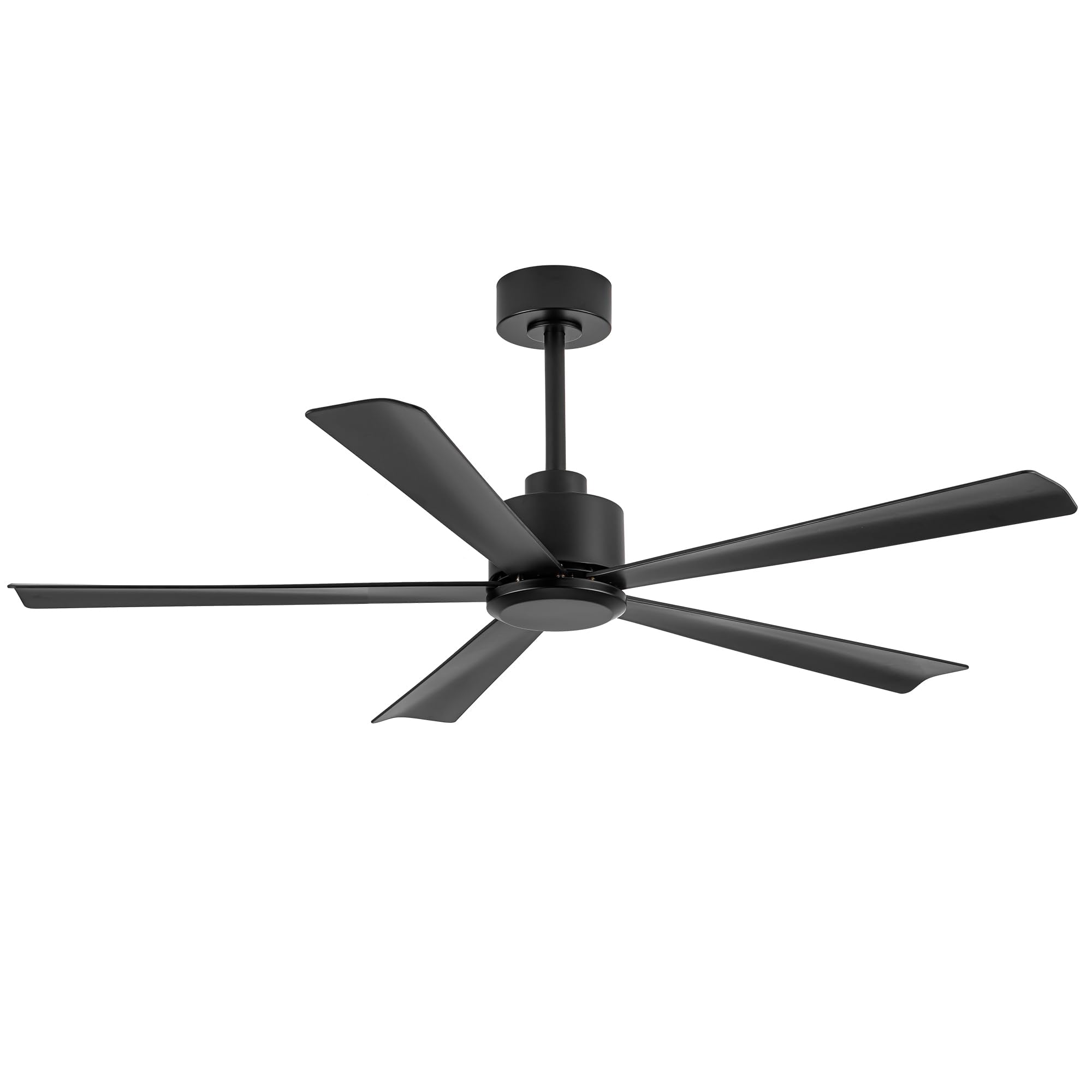 Breezary 52-inch ceiling fan with five black blades and remote for smooth airflow.