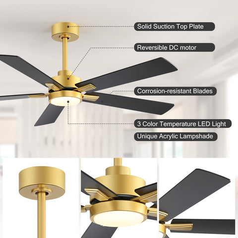 Breezary 5-inch downrod included for stable mounting on standard ceilings.