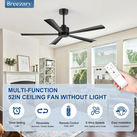 Breezary quiet DC motor delivers strong airflow with minimal noise.