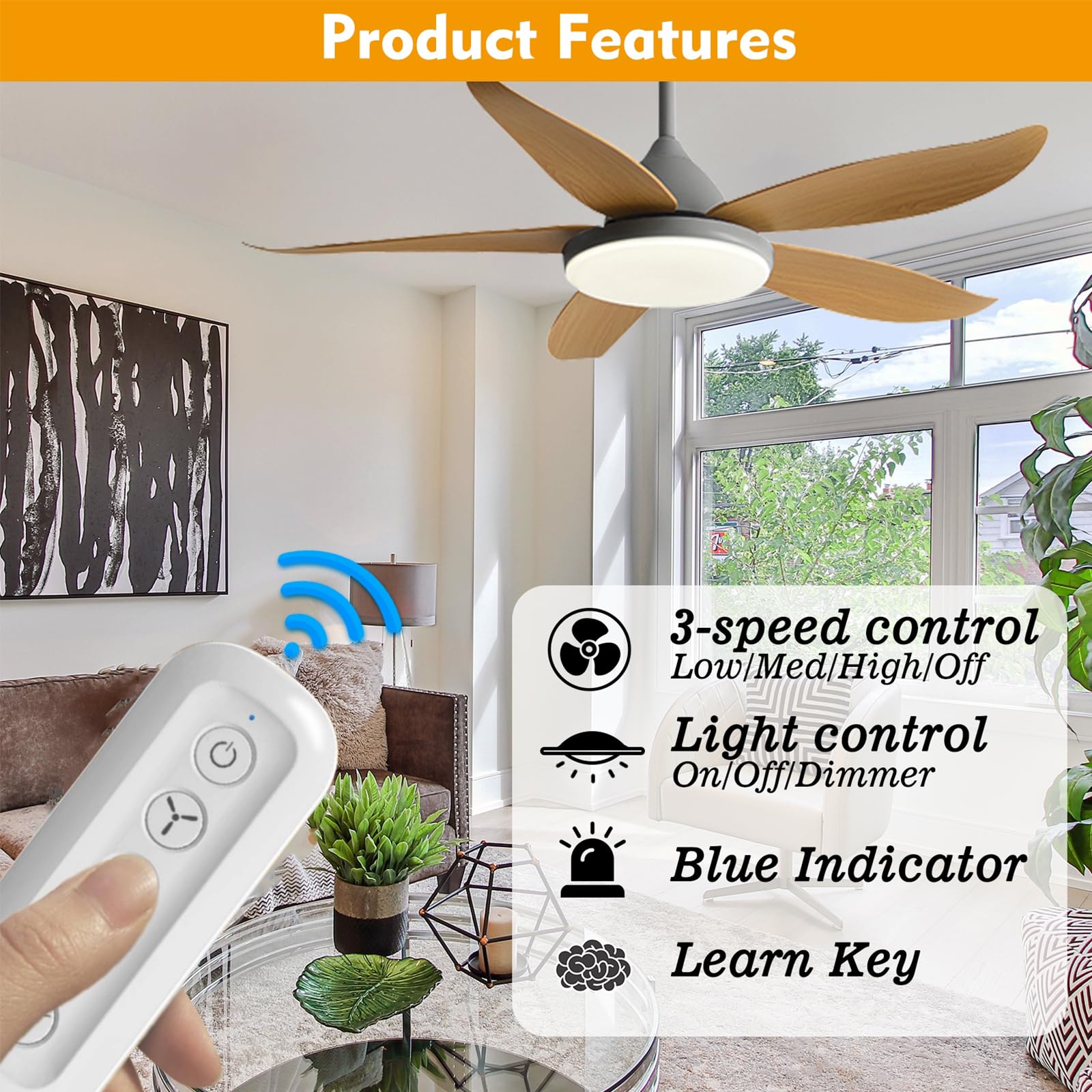 Breeze Bay receiver unit syncs with the remote for reliable operation.