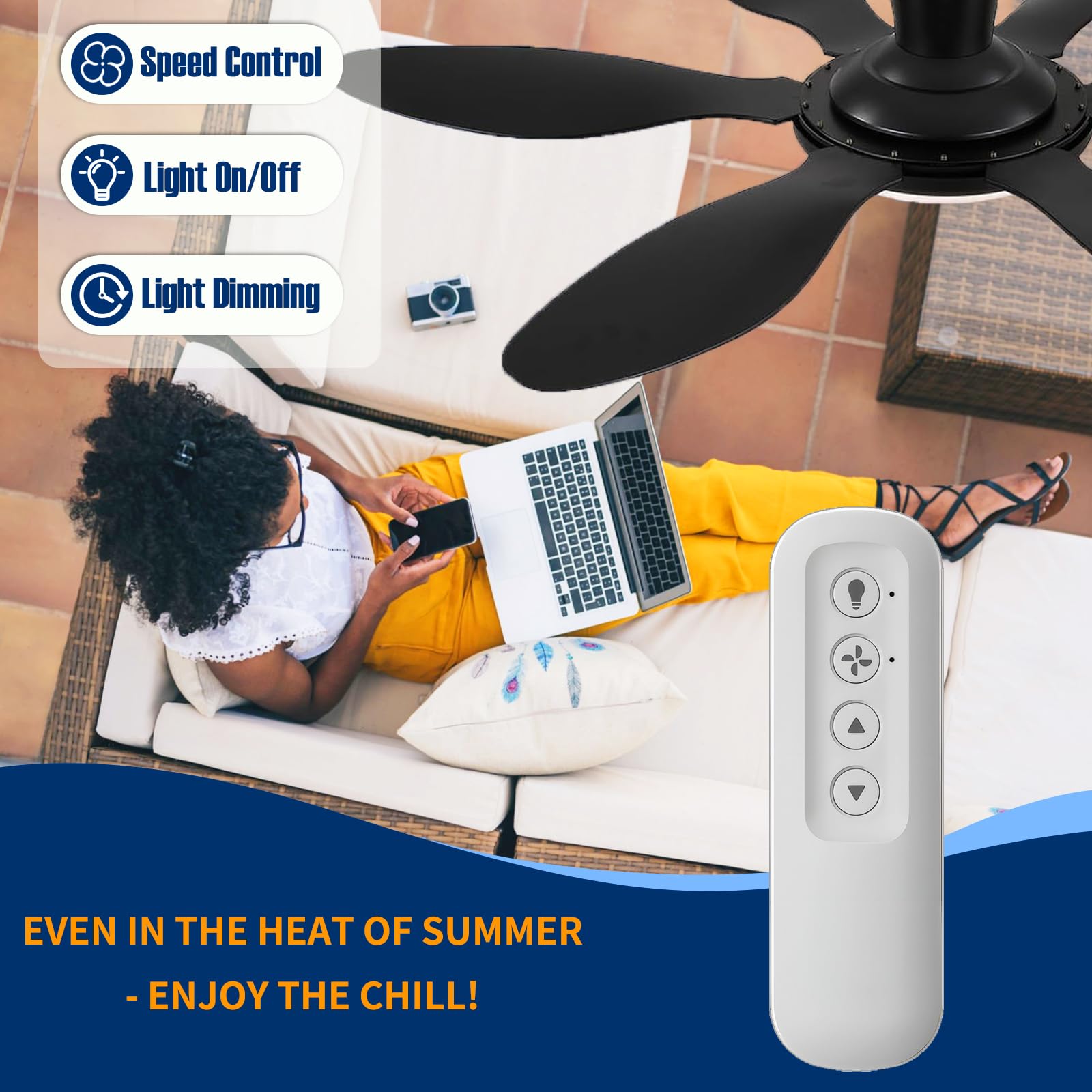 Breeze Bay 99813 remote back view, shows compatibility details at a glance